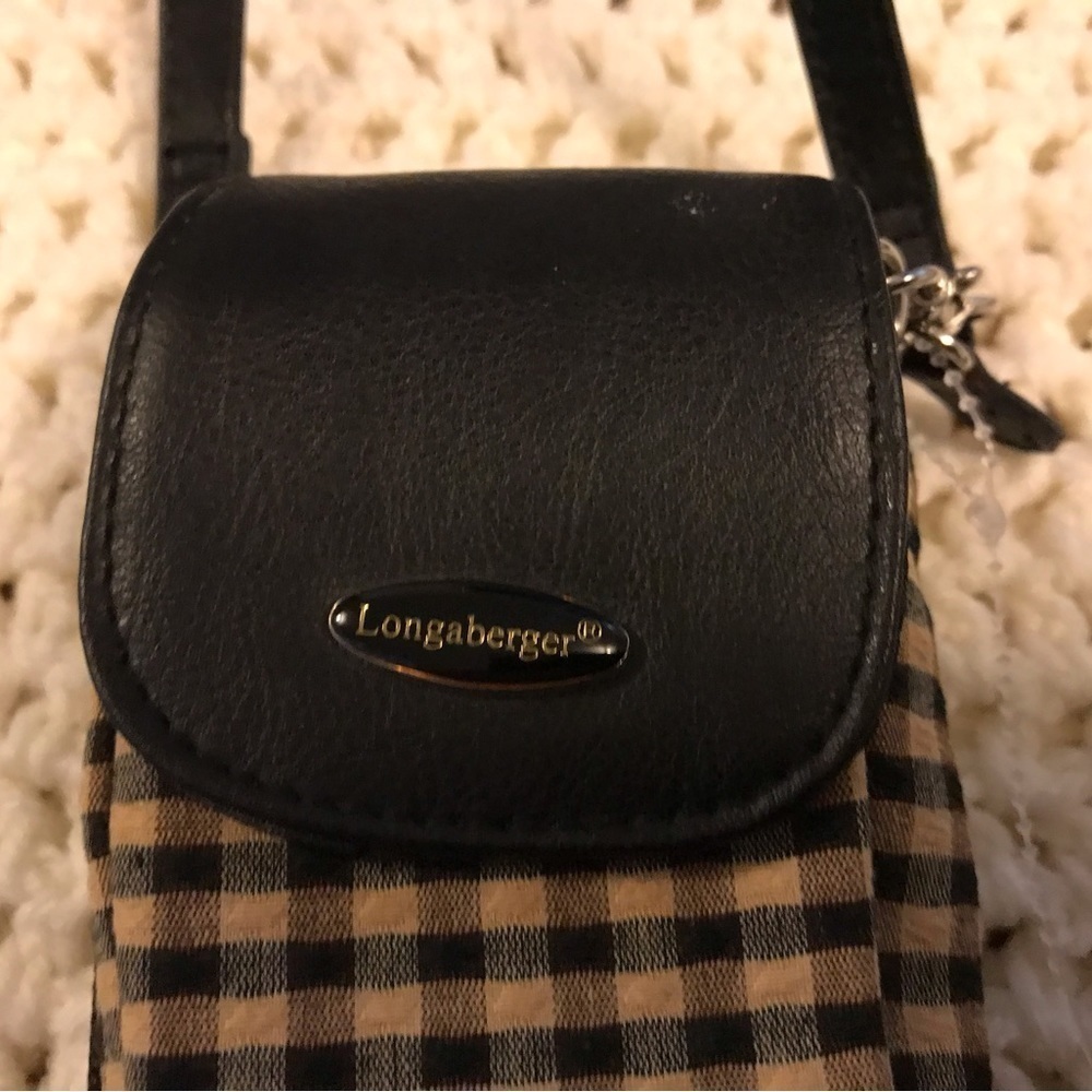 Longaberger Crossbody Phone Case with leather strap